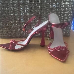 Chic Red Strappy Heels